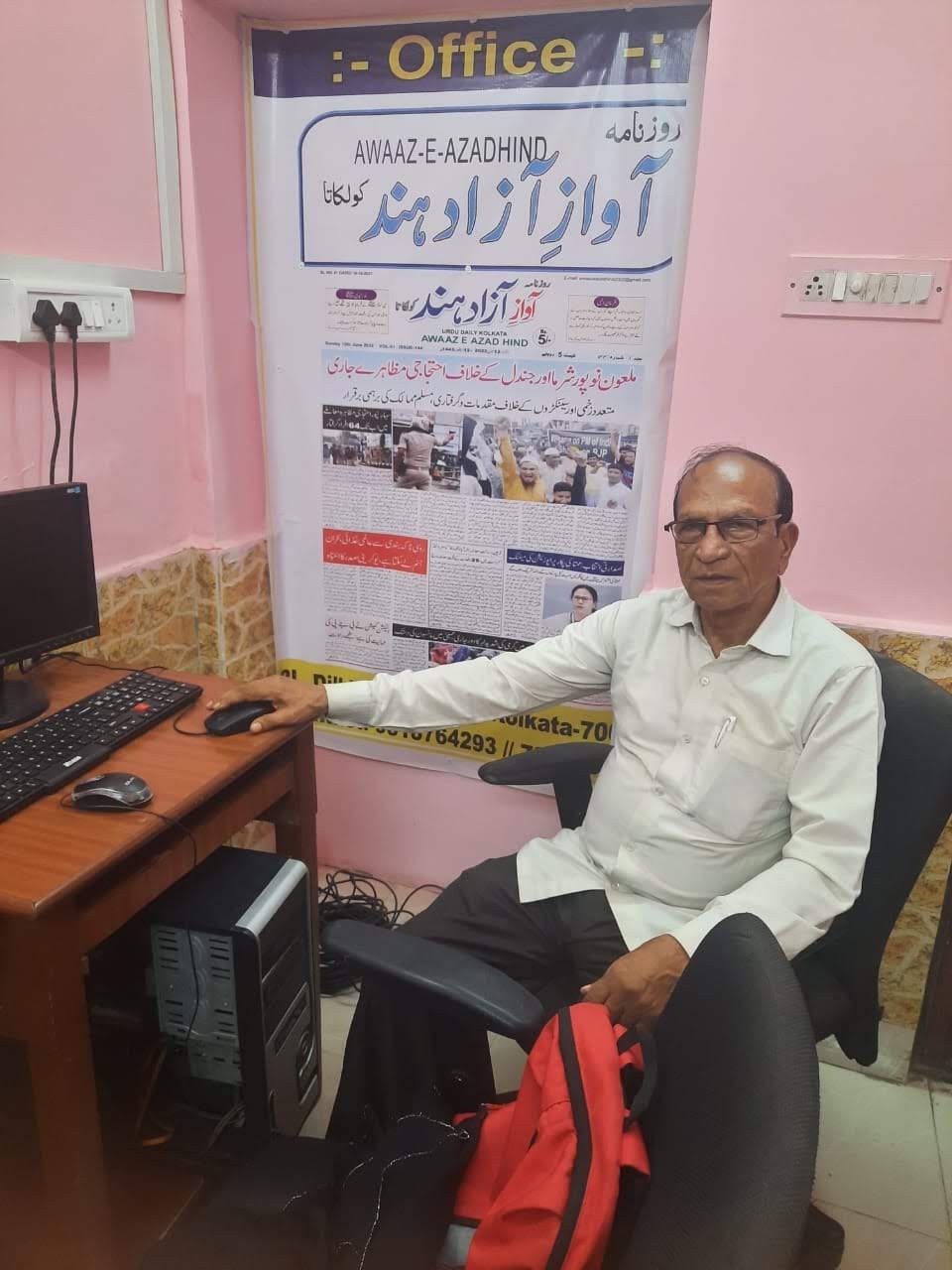Zamir Ahmed at Awaaz-e-Azadhind office
